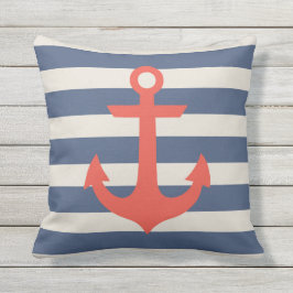 Almofada Travesseiro decorativo exterior da âncora náutica