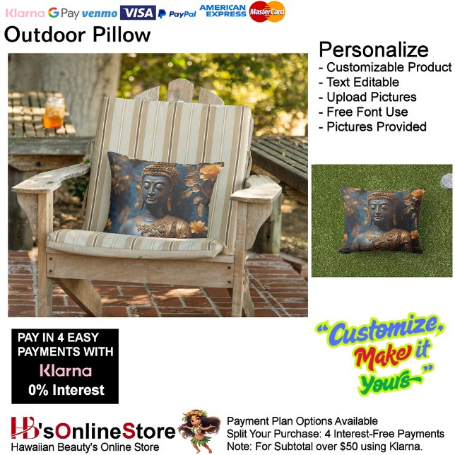 Almofada Travesseiro decorativo externo Buddha Ultra Cozy (Buddha Ultra Cozy Outdoor Throw Pillow.)