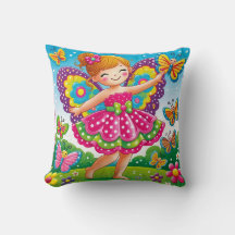 TRAVESSEIRO DECORATIVO - "FAIRY SMILING with BUTTE