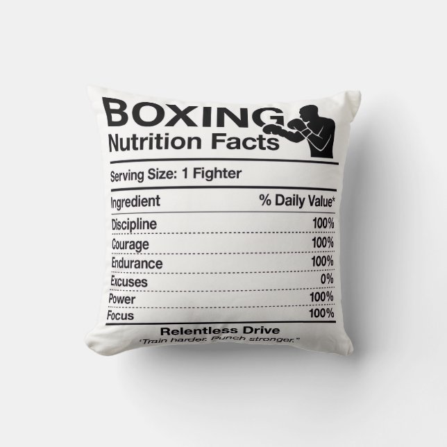 Almofada Travesseiro Decorativo Fatos de Nutrição no Boxe P (Frente)