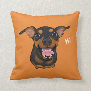 Almofada Travesseiro decorativo feliz do Pinscher diminuto