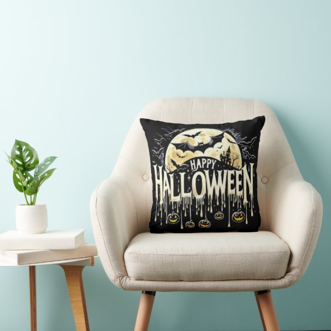 Almofada Travesseiro Decorativo Feliz Halloween (Cadeira)