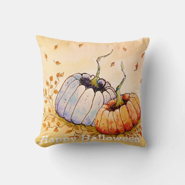 Almofada Travesseiro decorativo Feliz Halloween Pumpkin (Frente)