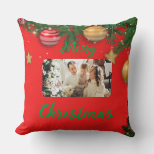 Almofada Travesseiro decorativo Feliz Natal, foto da famíli