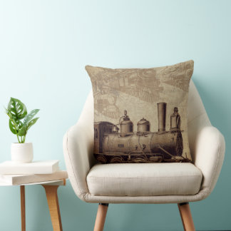 Almofada Travesseiro decorativo ferroviário do comboio Vint