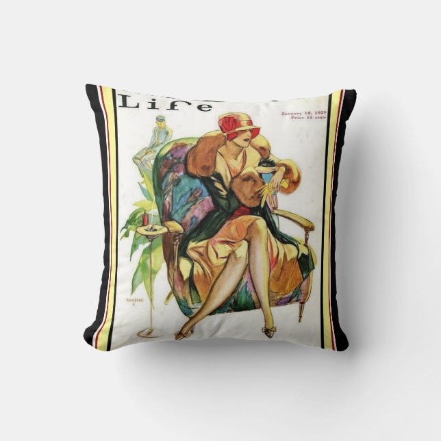 Almofada Travesseiro decorativo Flapper de Arte da Vida (Frente)
