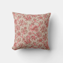 Almofada Travesseiro decorativo flexível vermelho e cru