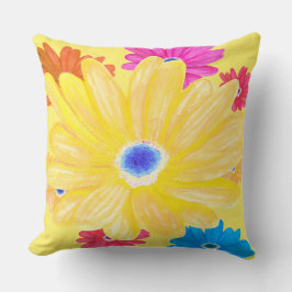 Almofada Travesseiro decorativo Floral Amarelo de Lemon