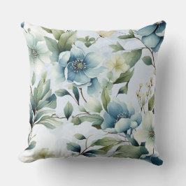 Almofada Travesseiro decorativo Floral Azul bonito
