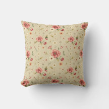 Travesseiro decorativo Floral Beige Vintage para D