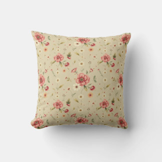 Almofada Travesseiro decorativo Floral Beige Vintage para D