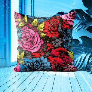 Almofada Travesseiro decorativo Floral Bold Punk Blooms