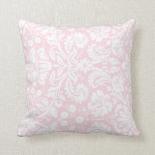Almofada Travesseiro decorativo floral branco cor-de-rosa
