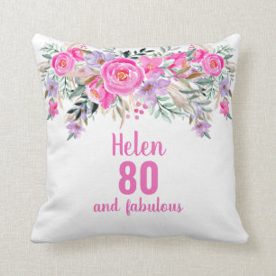 Almofada travesseiro decorativo floral cor-de-água rosa-80