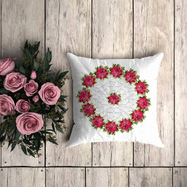 Almofada Travesseiro decorativo floral cor-de-rosa