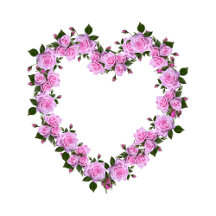 Travesseiro Decorativo Floral Coração Rosa Rosa