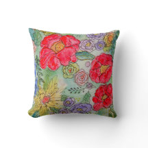 Travesseiro decorativo Floral de Bloqueio de Cores