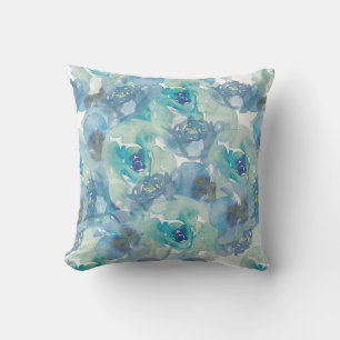Almofada Travesseiro decorativo Floral de Cor Azul