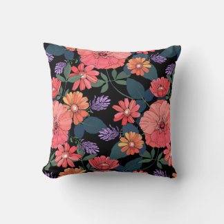 Almofada Travesseiro decorativo Floral de Cor Pêssego
