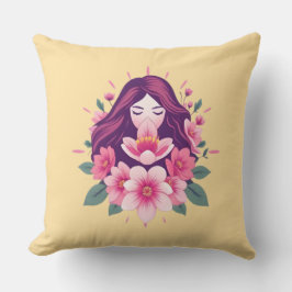 Almofada Travesseiro decorativo Floral de Empoderamento Fem