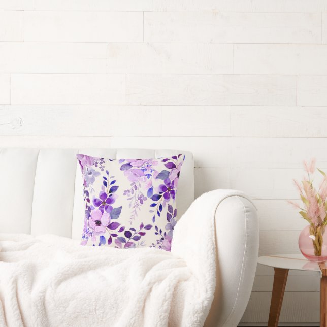 Almofada Travesseiro decorativo Floral de Linda Aquarela (Sofá)