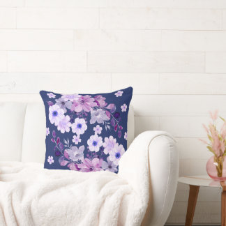 Almofada Travesseiro decorativo Floral de Matizes Violetos