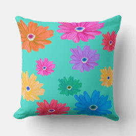 Almofada Travesseiro decorativo Floral de Turquoise de Verã