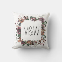Travesseiro decorativo Floral Frame Monograma