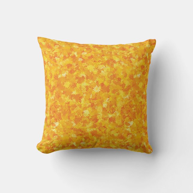Almofada Travesseiro decorativo floral laranja (Frente)