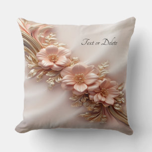 Almofada Travesseiro decorativo Floral Laranja Elegante
