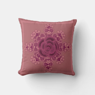 Almofada Travesseiro decorativo floral malva