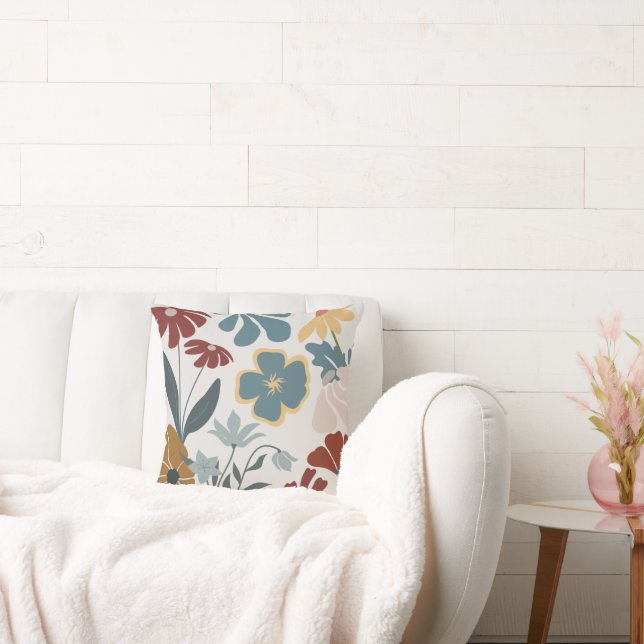 Almofada Travesseiro decorativo Floral Moderno Brilhante (Sofá)
