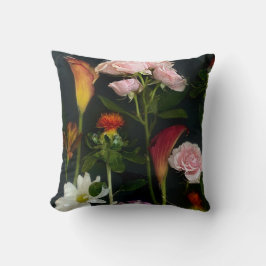 Almofada Travesseiro decorativo Floral Negro