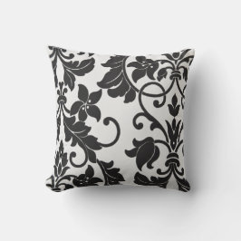 Almofada Travesseiro decorativo Floral Preto e Branco