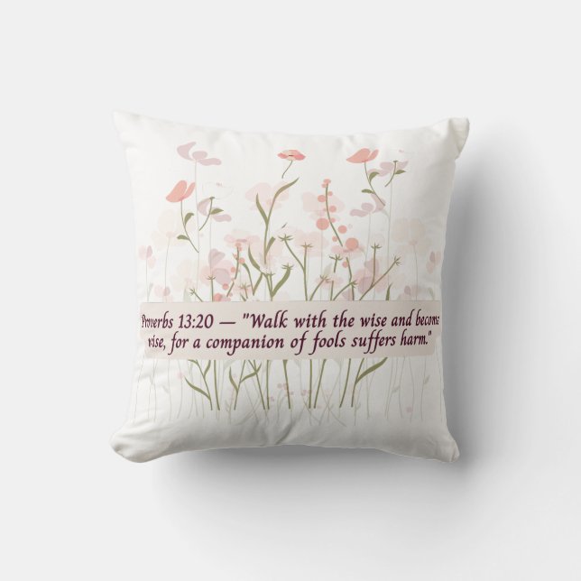 Almofada Travesseiro decorativo Floral Proverbs (Frente)