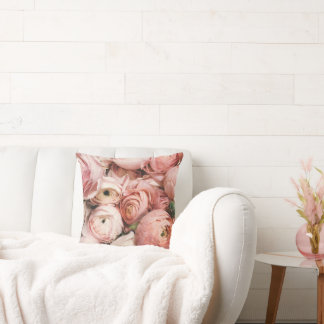 Almofada Travesseiro decorativo Floral Rosa