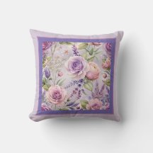 Travesseiro decorativo Floral Rosa lavanda