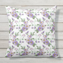 Almofada Travesseiro decorativo floral roxo vitoriano ao ar