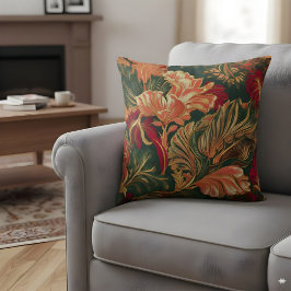 Almofada Travesseiro decorativo Floral Tropical Laranja Ver