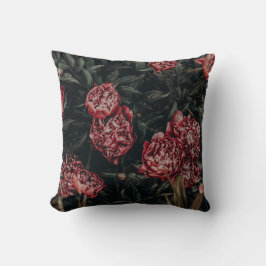 Almofada Travesseiro decorativo Floral Verde e Vermelho Esc