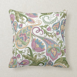Almofada Travesseiro decorativo floral verde & roxo de