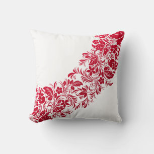 Almofada Travesseiro decorativo Floral Vermelho