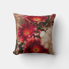 Almofada Travesseiro decorativo Floral Vermelho Brilho