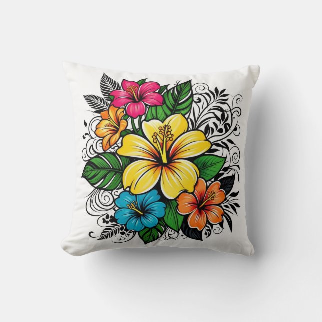 Almofada Travesseiro decorativo Floral Vibrant (Frente)