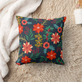 Almofada Travesseiro decorativo Floral Xmas alegre