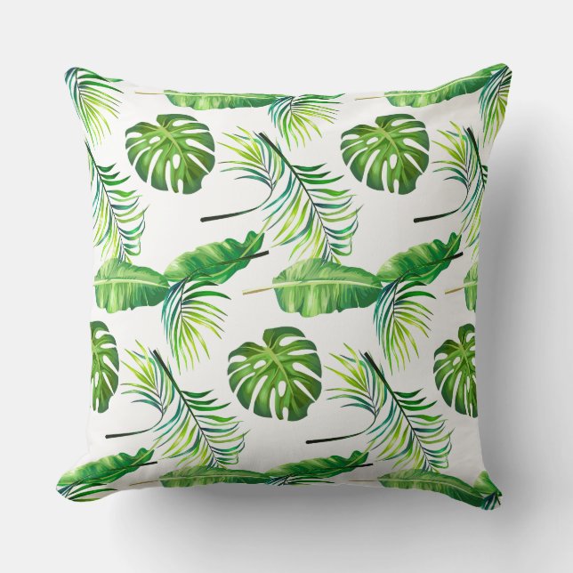 Almofada Travesseiro Decorativo-Folhas Tropicais (Frente)