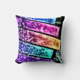 Almofada Travesseiro decorativo Fractal das Chaves Arco-Íri