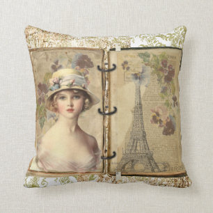 Almofada Travesseiro decorativo francês da mulher do