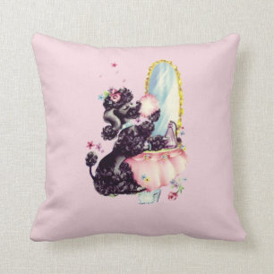 Almofada Travesseiro decorativo francês preto da caniche d