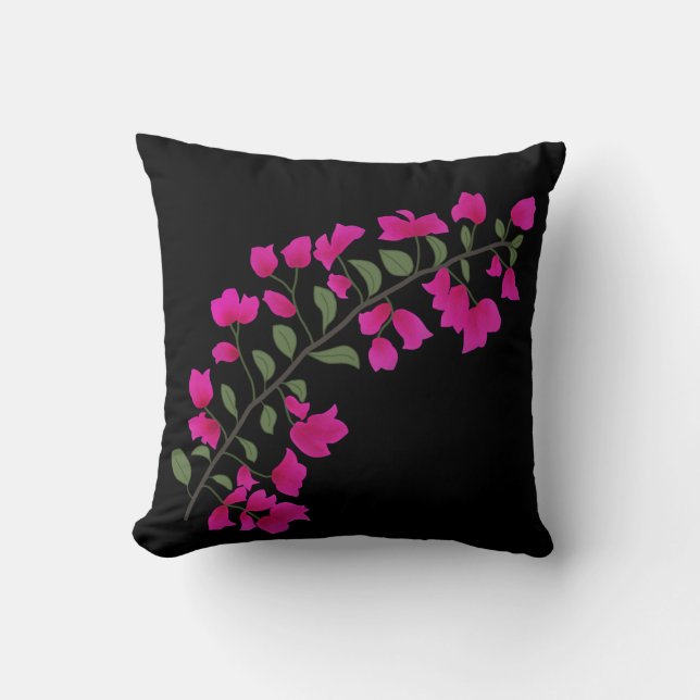 Almofada Travesseiro decorativo Fuchsia Pink Bougainvillea (Frente)